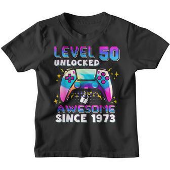 50Th Birthday Gift Boys Level 50 Unlocked 50 Years Old Gamer Youth T-shirt - Thegiftio UK