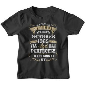 57 Years Old Gifts Legends Born In October 1965 57Th Bday Youth T-shirt - Thegiftio UK