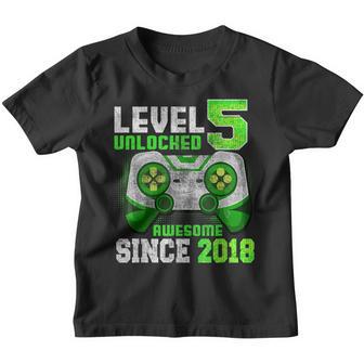 5Th Birthday Boy Level 5 Unlocked Awesome 2018 Video Gamer V2 Youth T-shirt - Thegiftio UK
