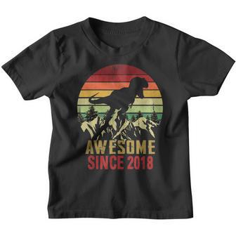 5Th Birthday Dinosaur 5 Year Old Boys Awesome Since 2018 Youth T-shirt - Thegiftio UK