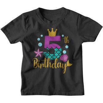 5Th Birthday Girl This Mermaid Is 5 Years Old Costume V2 Youth T-shirt - Thegiftio UK