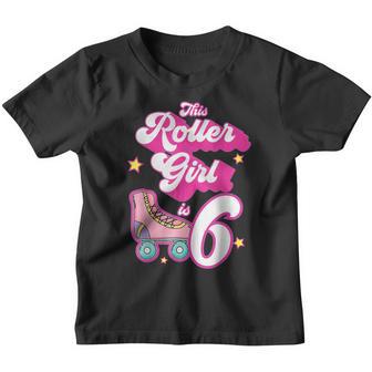 6 Year Old Birthday Skate Kids Roller Girl Skating 6Th Bday Youth T-shirt - Thegiftio UK