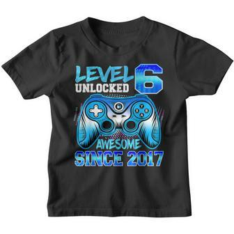 6 Year Old Boy Level 6 Unlocked Awesome 2017 6Th Birthday V2 Youth T-shirt - Seseable