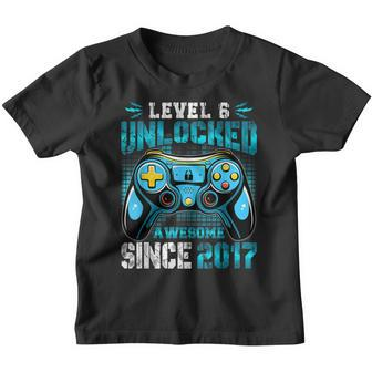 6 Year Old Boy Level 6 Unlocked Awesome 2017 6Th Birthday V4 Youth T-shirt - Seseable