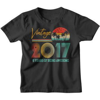 6 Year Old Gift Boys Girls Vintage 2017 6Th Birthday Retro V2 Youth T-shirt - Thegiftio UK