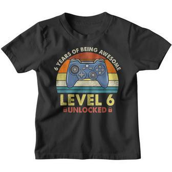 6 Year Old Gifts Level 6 Unlocked 6Th Birthday Boy Gaming Youth T-shirt - Thegiftio UK