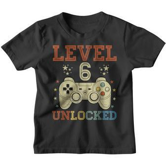 6 Year Old Gifts Level 6 Unlocked 6Th Birthday Video Game Youth T-shirt - Seseable
