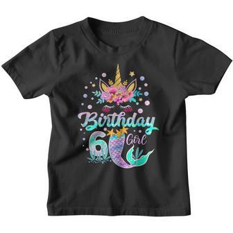 6 Years Old 6Th Birthday Girl Unicorn Mermaid Tail Youth T-shirt - Thegiftio UK