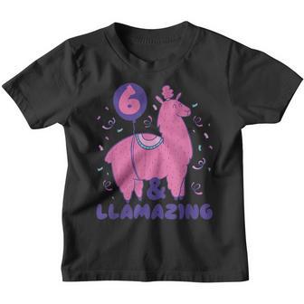 6 Years Old 6Th Birthday Llama Birthday Girl Gift V12 Youth T-shirt - Thegiftio UK