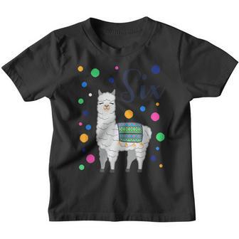 6 Years Old 6Th Birthday Llama Birthday Girl Gift V21 Youth T-shirt - Thegiftio UK