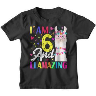 6 Years Old 6Th Birthday Llama Birthday Girl Gift V3 Youth T-shirt - Thegiftio UK
