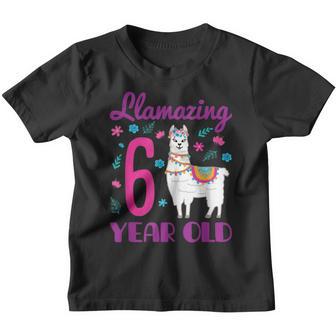 6 Years Old 6Th Birthday Llama Birthday Girl Gift V5 Youth T-shirt - Thegiftio UK