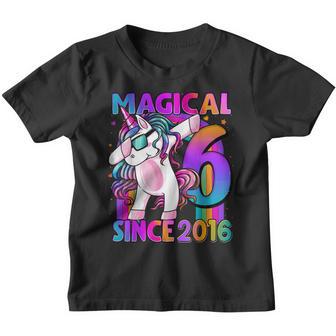 6 Years Old Unicorn Dabbing 6Th Birthday Girl Unicorn Party V3 Youth T-shirt - Thegiftio UK