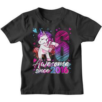 6 Years Old Unicorn Flossing 6Th Birthday Girl Unicorn Party V7 Youth T-shirt - Thegiftio UK