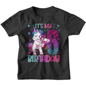 6 Years Old Unicorn Flossing 6Th Birthday Girl Unicorn Party V8 Youth T-shirt - Thegiftio UK