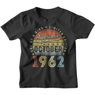 60Th Birthday Gift Awesome Since October 1962 60 Year Old Youth T-shirt - Thegiftio UK