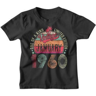 63 Years Old Vintage January 1960 63Th Birthday Men Women Youth T-shirt - Thegiftio UK