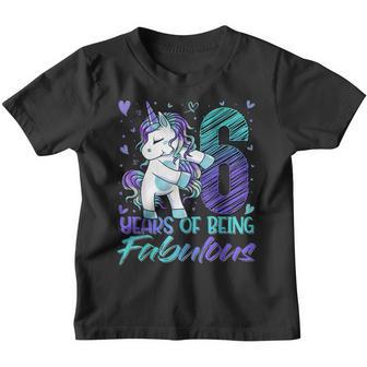 6Th Birthday 6 Year Old Girl Flossing Unicorn Party V2 Youth T-shirt - Thegiftio UK