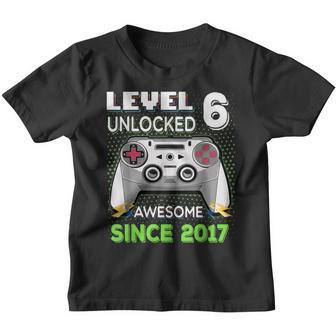 6Th Birthday Boy Level 6 Unlocked Awesome 2017 Video Gamer V3 Youth T-shirt - Thegiftio UK