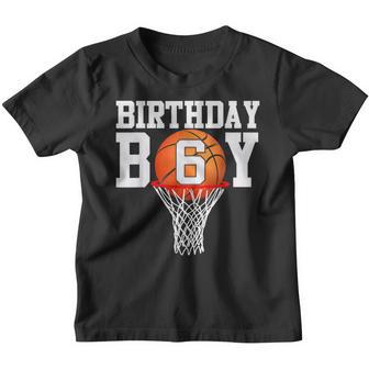 6Th Birthday Sport 6 Years Old Basketball 6 Boys Kids V2 Youth T-shirt - Thegiftio UK