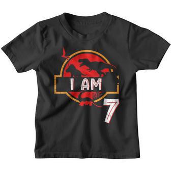 7 Year Old 7Th Birthday Boy T-Rex Dinosaur Youth T-shirt - Thegiftio UK