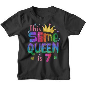 7 Year Old Gift This Slime Queen Is 7Th Birthday Girl N Youth T-shirt - Thegiftio UK