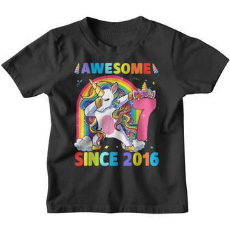 7 Year Old Gifts Girls Ns Dabbing Unicorn 7Th Birthday V3 Youth T-shirt - Thegiftio UK