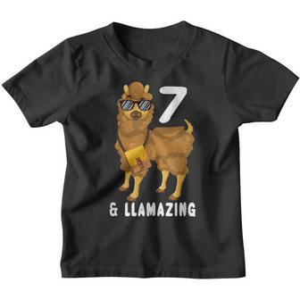 7 Years Old 7Th Birthday Llama Birthday Girl Gift V14 Youth T-shirt - Thegiftio UK