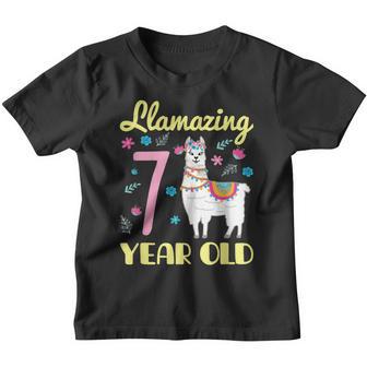 7 Years Old 7Th Birthday Llama Birthday Girl Gift V18 Youth T-shirt - Thegiftio UK