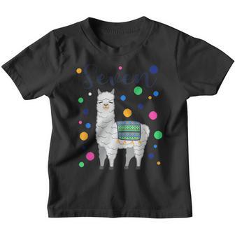 7 Years Old 7Th Birthday Llama Birthday Girl Gift V3 Youth T-shirt - Thegiftio UK