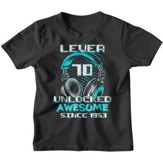 70 Years Old Level 70 Unlocked 1953 Video Game 70Th Birthday Youth T-shirt - Thegiftio UK