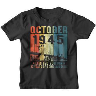 77 Years Old Gifts Vintage October 1945 77Th Birthday Youth T-shirt - Thegiftio UK