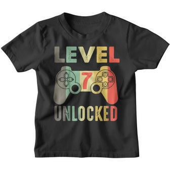 7Th Birthday 7 Years Old Birthday Level 7 Unlocked Gamer Tee Youth T-shirt | Mazezy