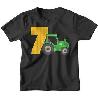 7Th Birthday Boy 7 Year Old Farm Truck Tractor Party Youth T-shirt - Thegiftio UK