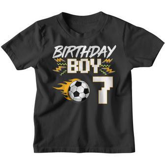 7Th Birthday Boy 7 Year Old Soccer Player Youth T-shirt - Thegiftio UK