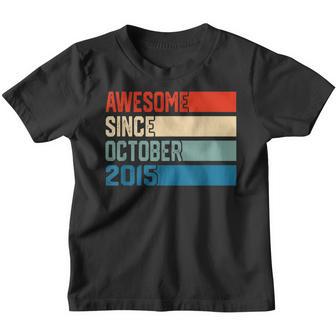 7Th Birthday Gift 7 Years Old Awesome Since October 2015 Youth T-shirt - Thegiftio UK