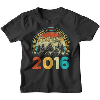 7Th Birthday Gift Awesome Since 2016 7 Years Old Youth T-shirt - Thegiftio UK