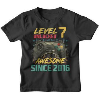 7Th Birthday Gift Level 7 Unlocked Awesome 2016 Video Game Youth T-shirt - Thegiftio UK