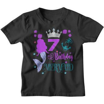 7Th Birthday Gifts Girl Mermaid Is 7 Years Old Birthday V2 Youth T-shirt - Thegiftio UK