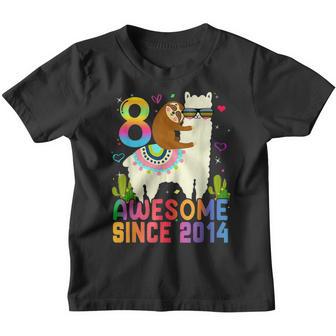 8 Year Old Awesome Since 2014 8Th Birthday Gifts Ns Girls V2 Youth T-shirt - Thegiftio UK