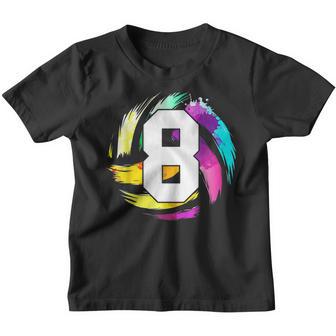 8 Year Old Colorful Volleyball Player 8Th Birthday Boy Son Youth T-shirt - Thegiftio UK