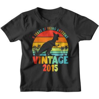 8 Year Old Dinosaur Awesome Since 2015 8Th Birthday Gift Boy Youth T-shirt - Thegiftio UK