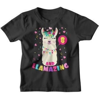 8 Years Old 8Th Birthday Llama Birthday Girl Gift V3 Youth T-shirt - Thegiftio UK
