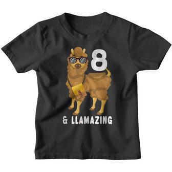 8 Years Old 8Th Birthday Llama Birthday Girl Gift V4 Youth T-shirt - Thegiftio UK