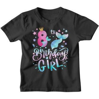 8 Years Old Gifts Birthday Girls 8Th Birthday Mermaid Girls Youth T-shirt - Thegiftio UK