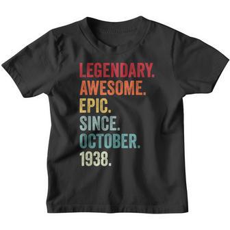 84Th Birthday Legendary Epic Awesome Since October 1938 Youth T-shirt - Thegiftio UK