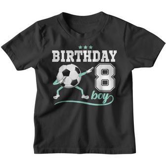 8Th Birthday Dabbing Soccer 8 Years Old Boy Girl Youth T-shirt - Thegiftio UK