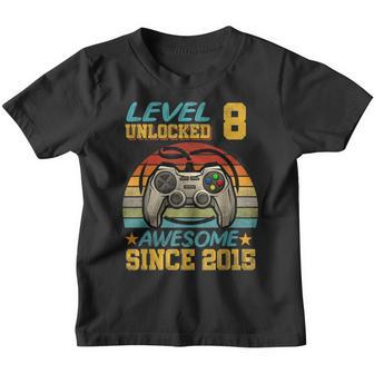 8Th Birthday Gift Level 8 Unlocked Awesome 2015 Video Game V4 Youth T-shirt - Thegiftio UK