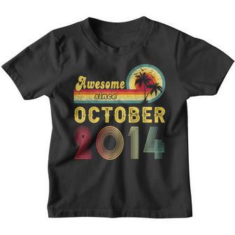 8Th Birthday Gifts Awesome Since October 2014 8 Years Old V6 Youth T-shirt - Thegiftio UK