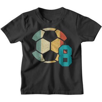 8Th Birthday Retro Soccer 8 Years Old Boy Girl Youth T-shirt - Thegiftio UK